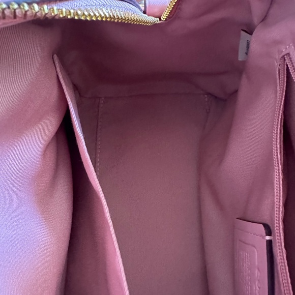 NWOT COACH Rowan Satchel in Signature Canvas Tan/Pink Petal - Picture 10 of 10